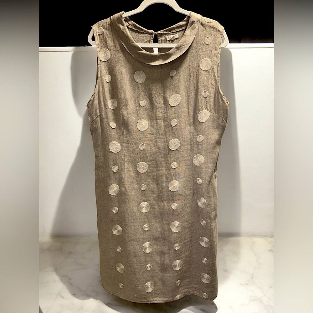 EUC! Lina Tomei Elegant Polka Dot Dress - Picture 3 of 4